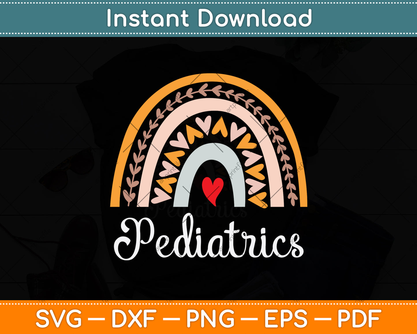 Pediatrics Rainbow Lovers Svg Png Dxf Digital Cutting File
