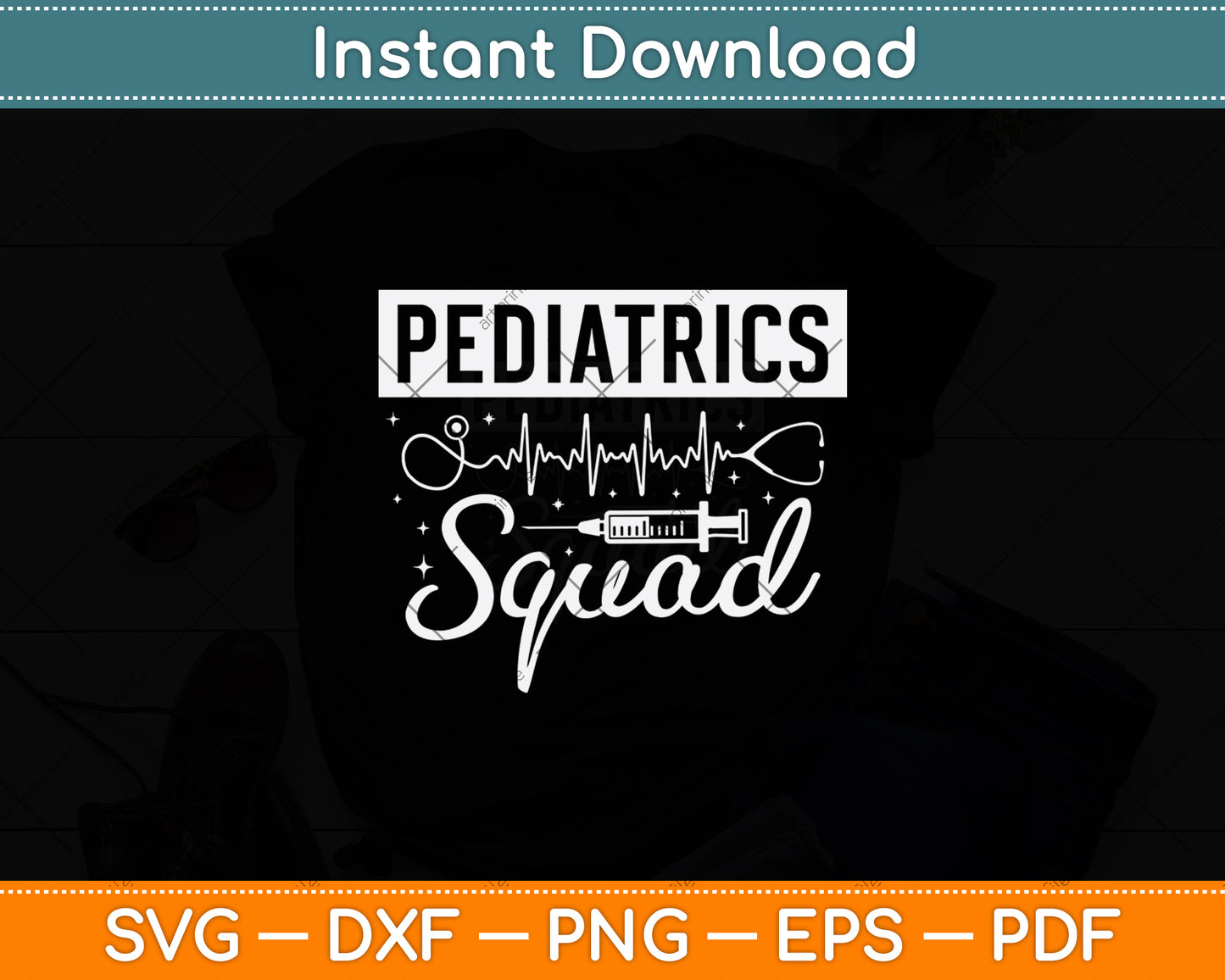 Pediatrics Squad Nurse Stethoscope Svg Png Dxf Digital Cutting File