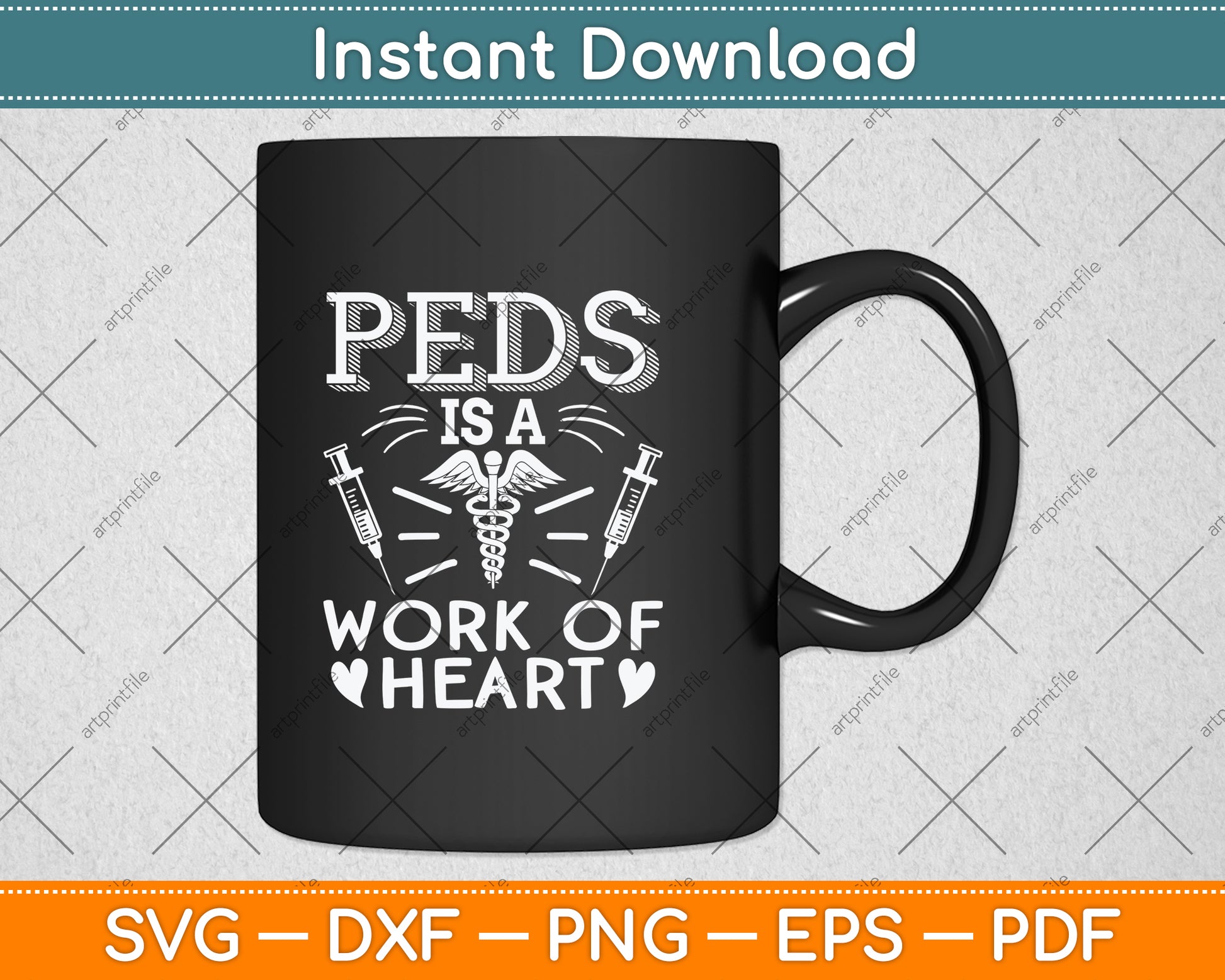 Peds Is A Work Of Heart Svg Png Dxf Digital Cutting File