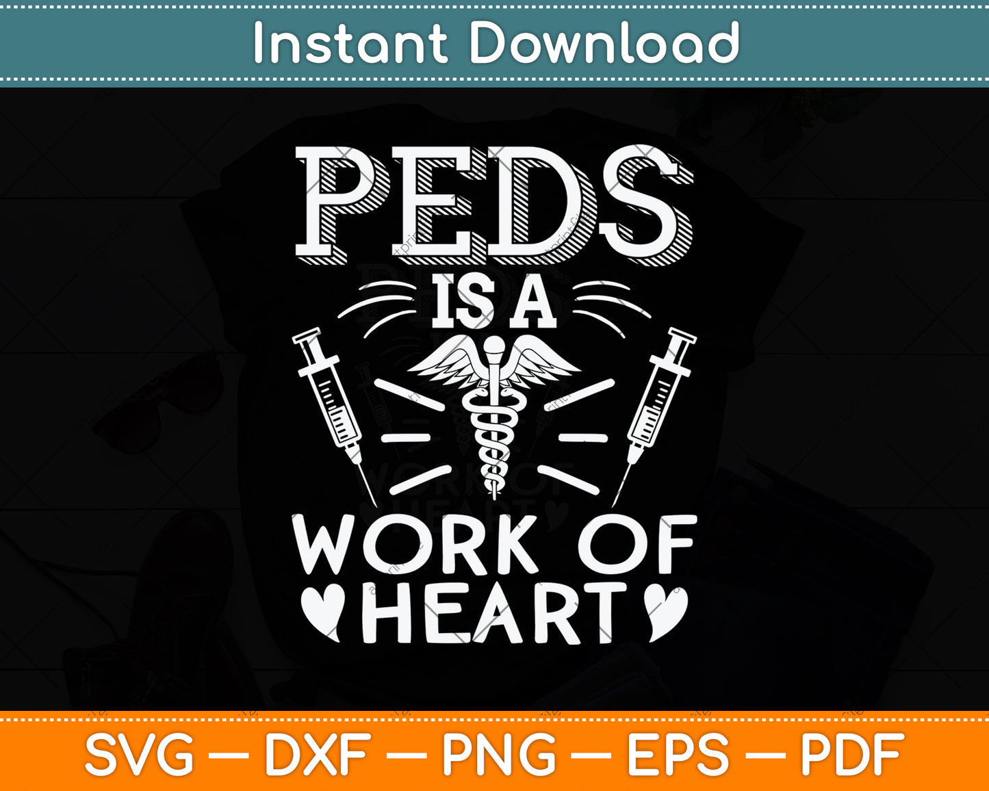 Peds Is A Work Of Heart Svg Png Dxf Digital Cutting File