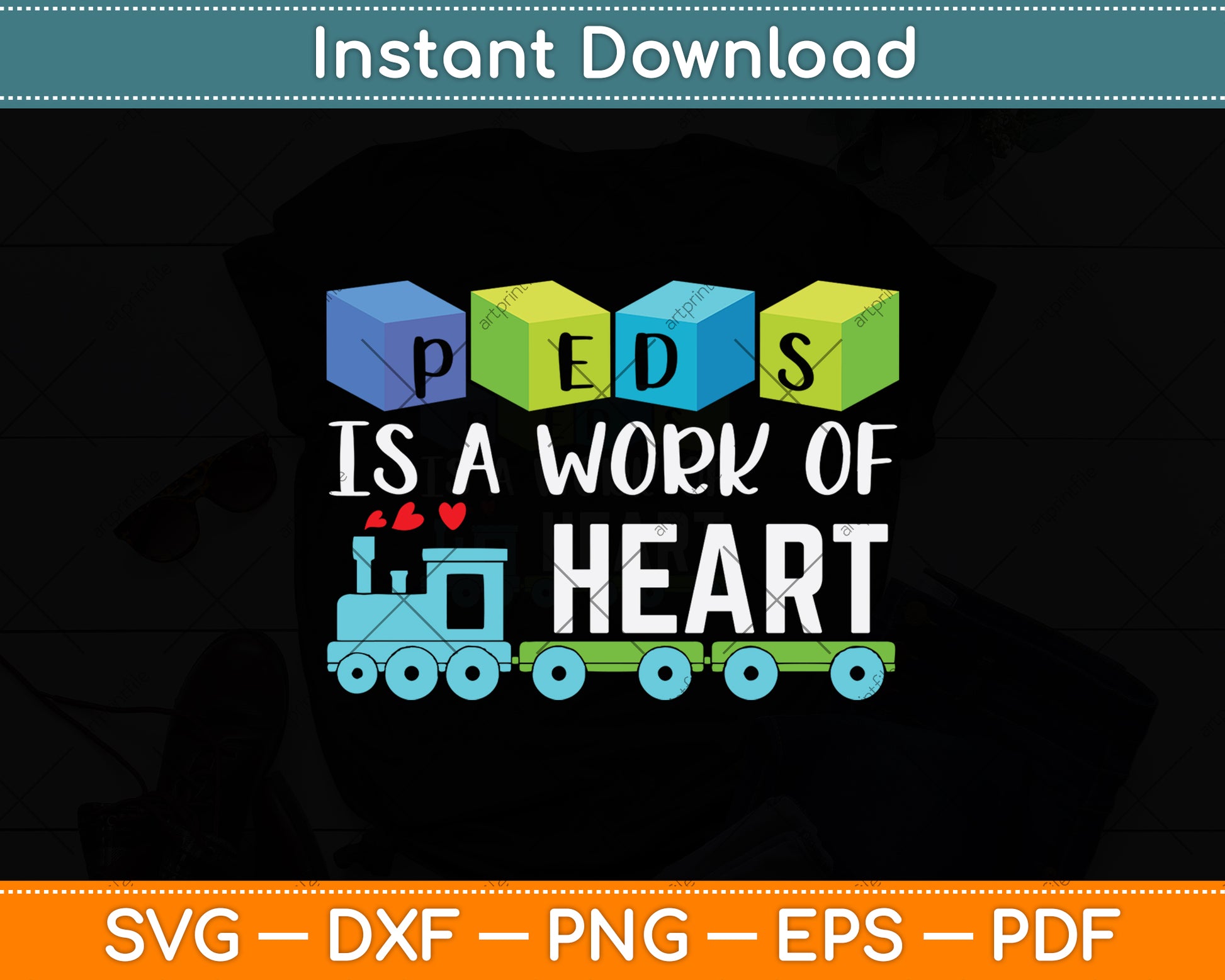 Peds Is A Work Of Heart Svg Png Dxf Digital Cutting File