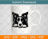 Peeking Border Collie Dog Svg Design Digital Cutting File