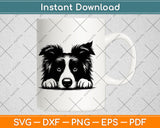 Peeking Border Collie Dog Svg Png Digital Cutting File