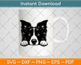 Peeking Border Collie Dog Svg Craft Digital Cutting File