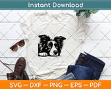 Peeking Border Collie Dog Svg Digital Cutting File