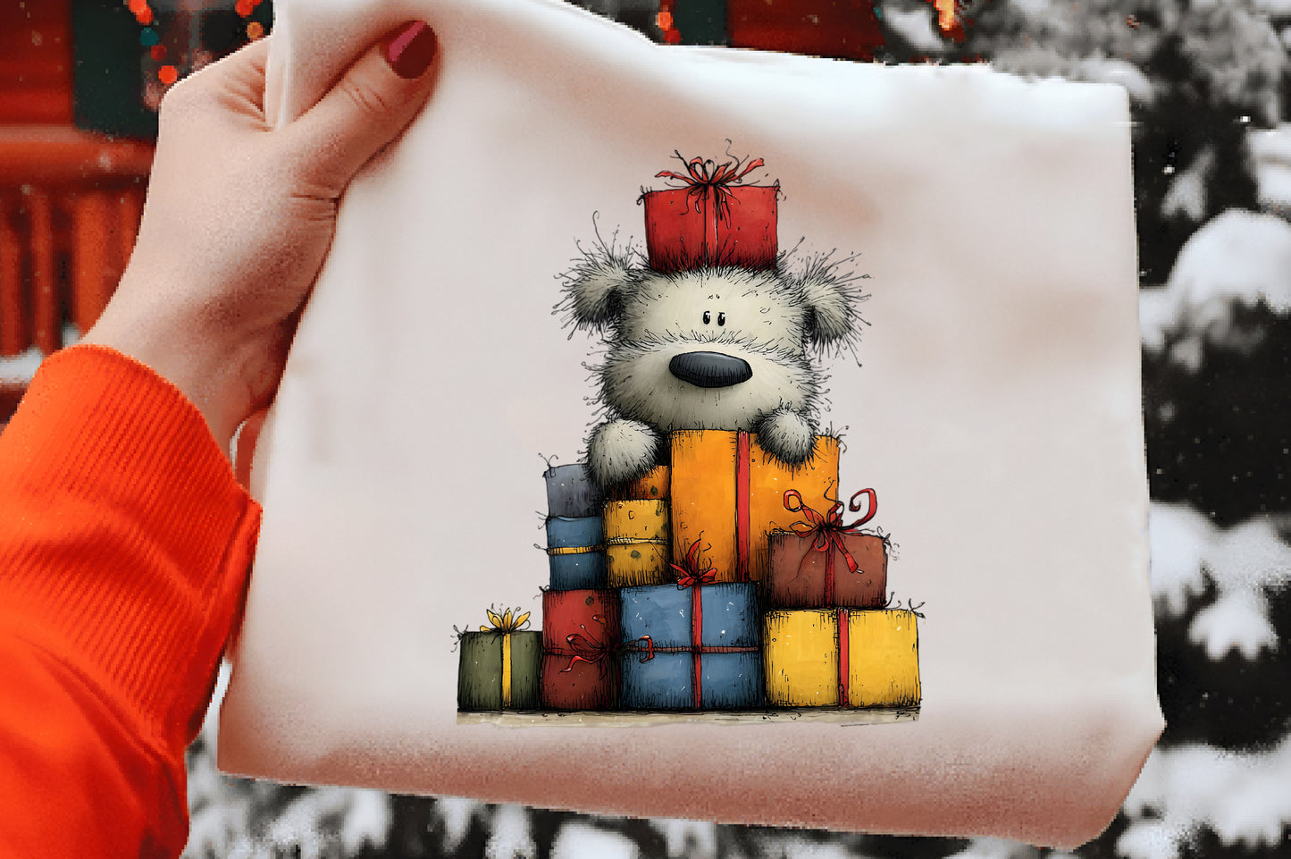 Peeking Christmas Animal Clipart PNG