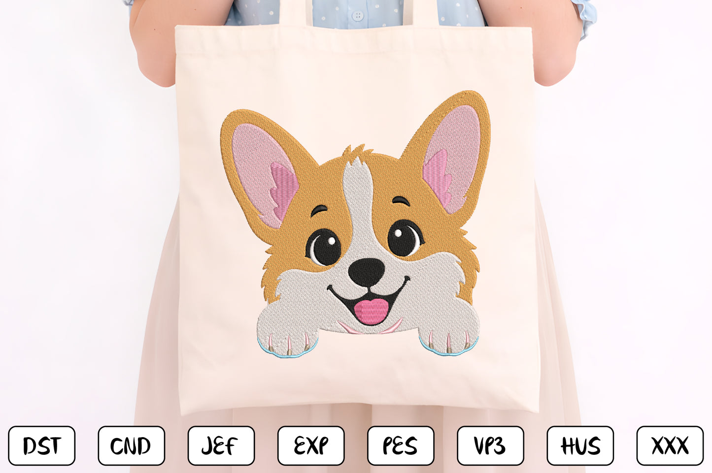 Cute Golden Puppy Embroidery Design, Adorable Puppy Face Machine Embroidery Pattern, Kawaii Dog Embroidery Design
