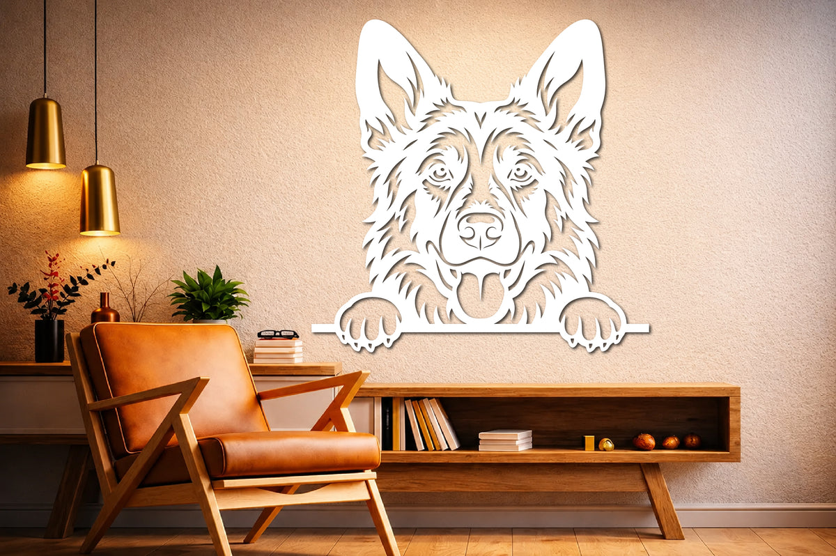 Peeking German Shepherd SVG