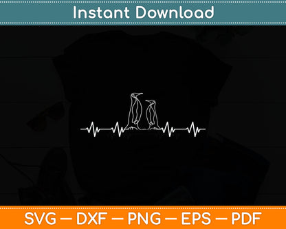 Penguin Heartbeat Svg Digital Cutting File