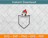 Penguin Lovers Cute Funny Penguin In Pocket Svg Digital Cutting File