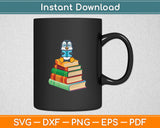 Penguin & Book Funny Teacher Svg Digital Cutting File