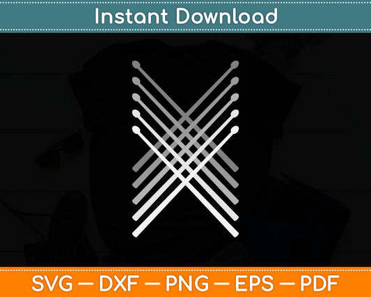 Percussion Drum Sticks Svg Digital Cutting File