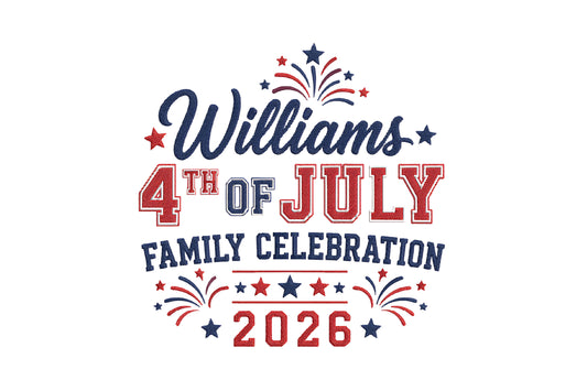 Personalized 4th of July Embroidery Design