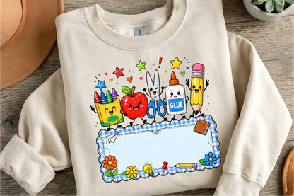 Personalized Back to School Supplies PNG