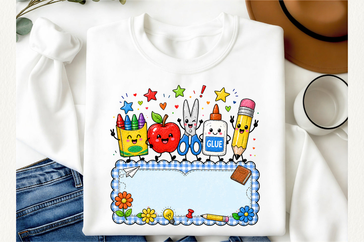 Personalized Back to School Supplies PNG