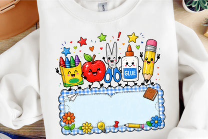 Personalized Back to School Supplies PNG