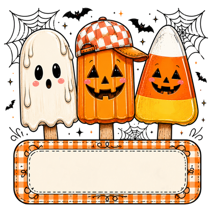 Personalized Halloween Ghost Ice Cream PNG