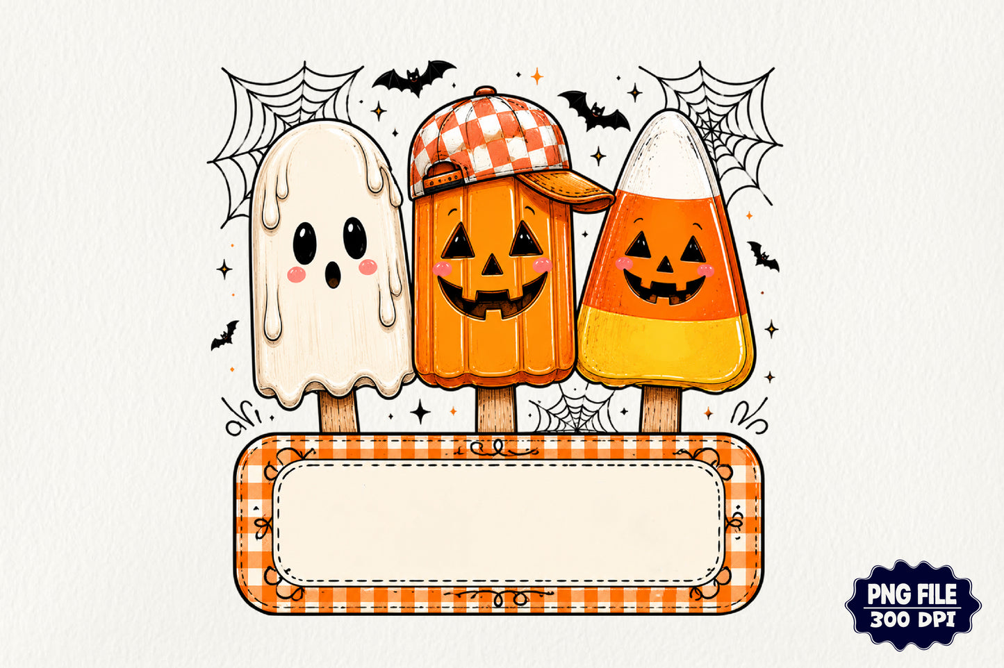 Personalized Halloween Ghost Ice Cream PNG