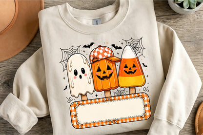 Personalized Halloween Ghost Ice Cream PNG