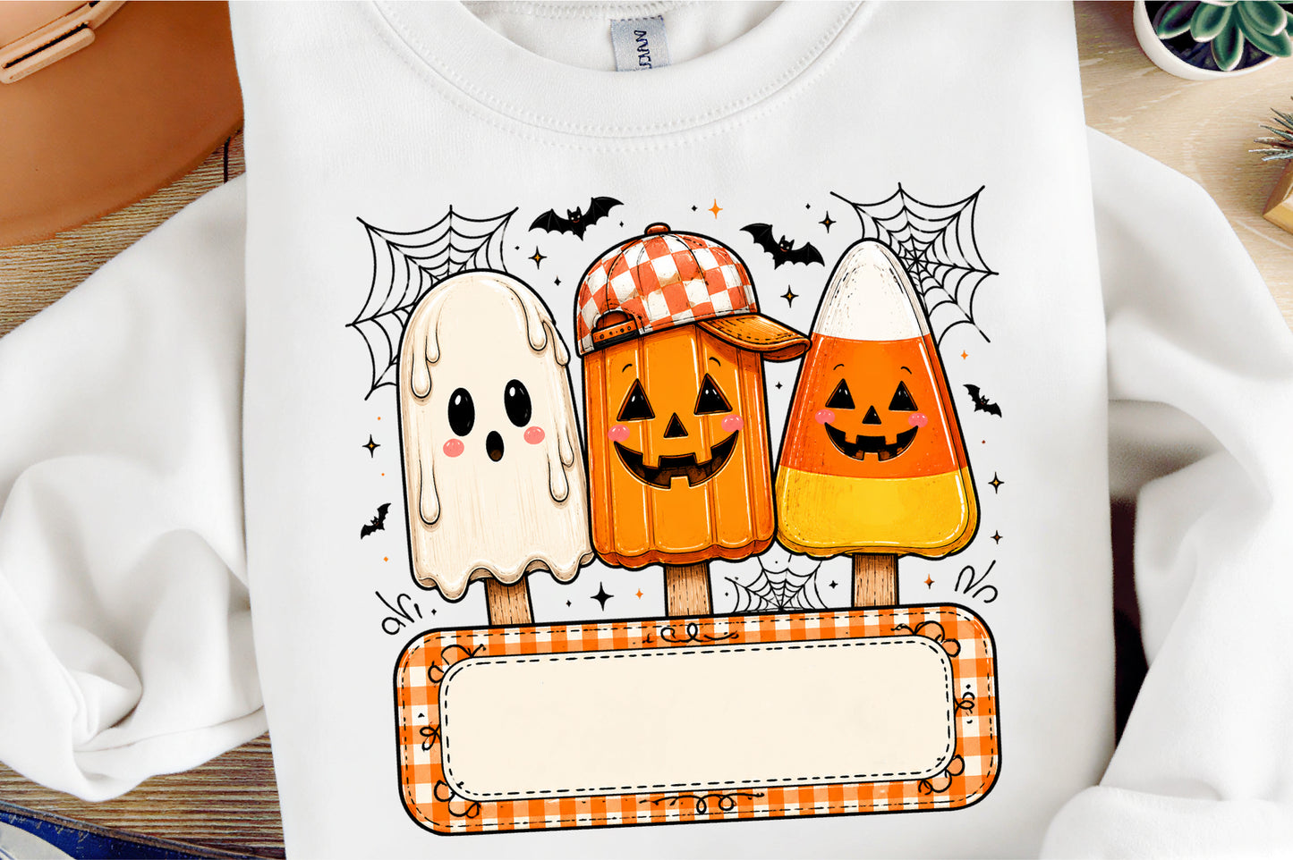 Personalized Halloween Ghost Ice Cream PNG