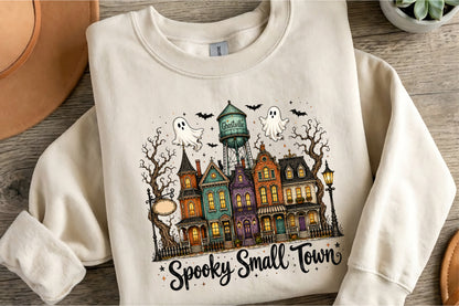Personalized Halloween Spooky Small Town Ghost House PNG