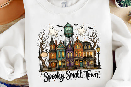 Personalized Halloween Spooky Small Town Ghost House PNG