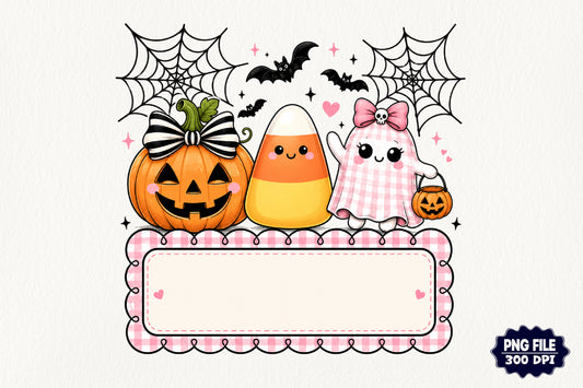 Personalized Kids Ghost Pumpkin PNG Cute Halloween Spooky Sublimation