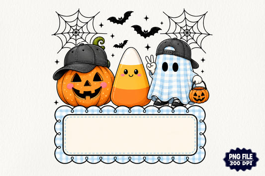 Personalized Kids Ghost Pumpkin PNG Cute Halloween Spooky Sublimation