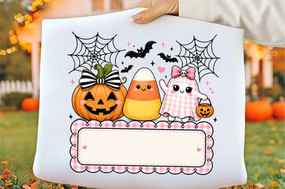 Personalized Kids Ghost Pumpkin PNG Cute Halloween Spooky Sublimation