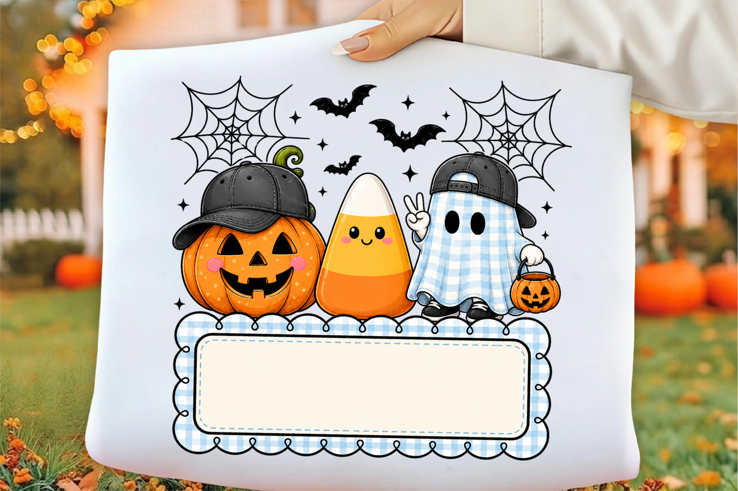 Personalized Kids Ghost Pumpkin PNG Cute Halloween Spooky Sublimation