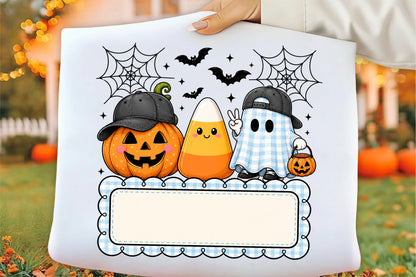 Personalized Kids Ghost Pumpkin PNG Cute Halloween Spooky Sublimation
