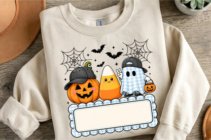 Personalized Kids Ghost Pumpkin PNG Cute Halloween Spooky Sublimation