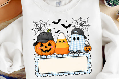 Personalized Kids Ghost Pumpkin PNG Cute Halloween Spooky Sublimation