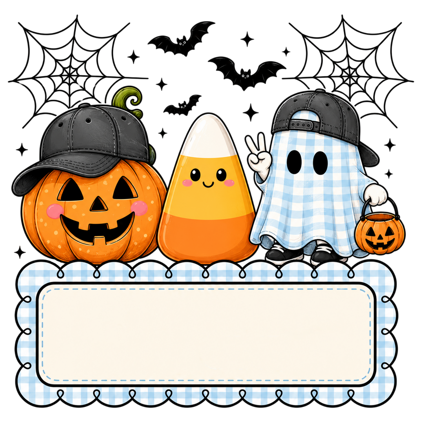 Personalized Kids Ghost Pumpkin PNG Cute Halloween Spooky Sublimation