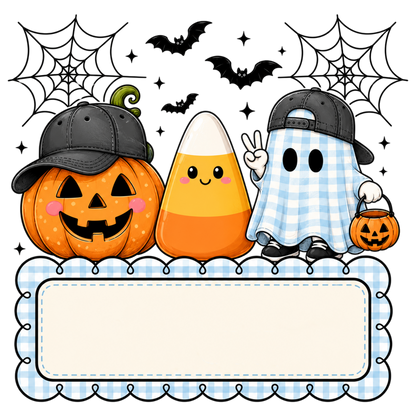 Personalized Kids Ghost Pumpkin PNG Cute Halloween Spooky Sublimation