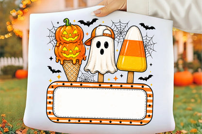 Personalized Kids Halloween PNG Pumpkin Ghost Candy Corn Name Design