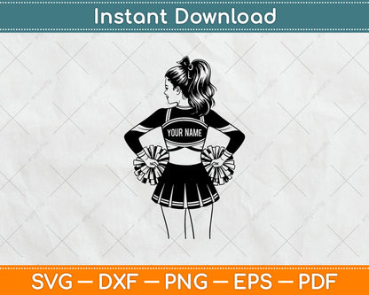 Personalized Name Cheerleader SVG, Custom Cheerleader Cut File for Cricut & Silhouette