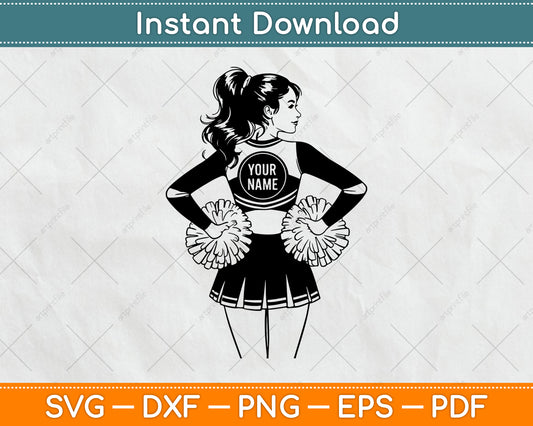 Cheerleader Svg, Cheerleader Name Svg, Personalized Name Svg Digital Cutting File