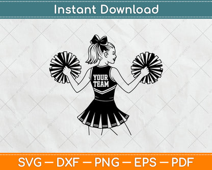 Cheerleader Personalized Name Svg Digital Cutting File