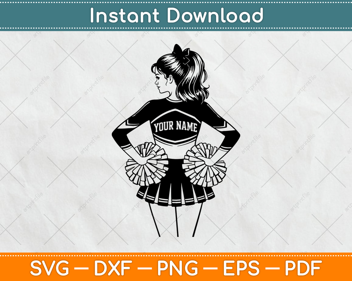 Personalized Name Cheerleader Svg Digital Cutting File