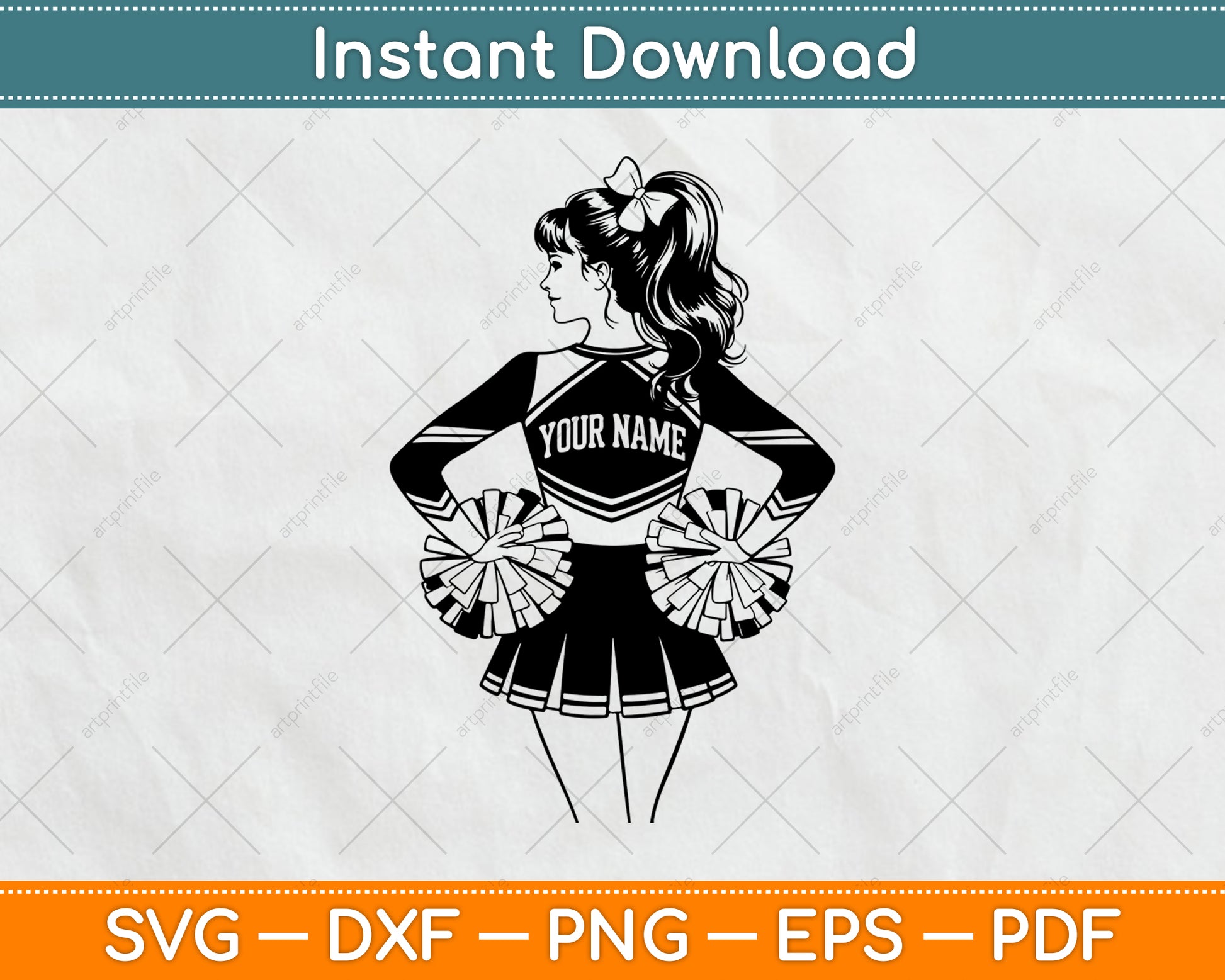 Personalized Name Cheerleader, Cheer Dance Svg Digital Cutting File