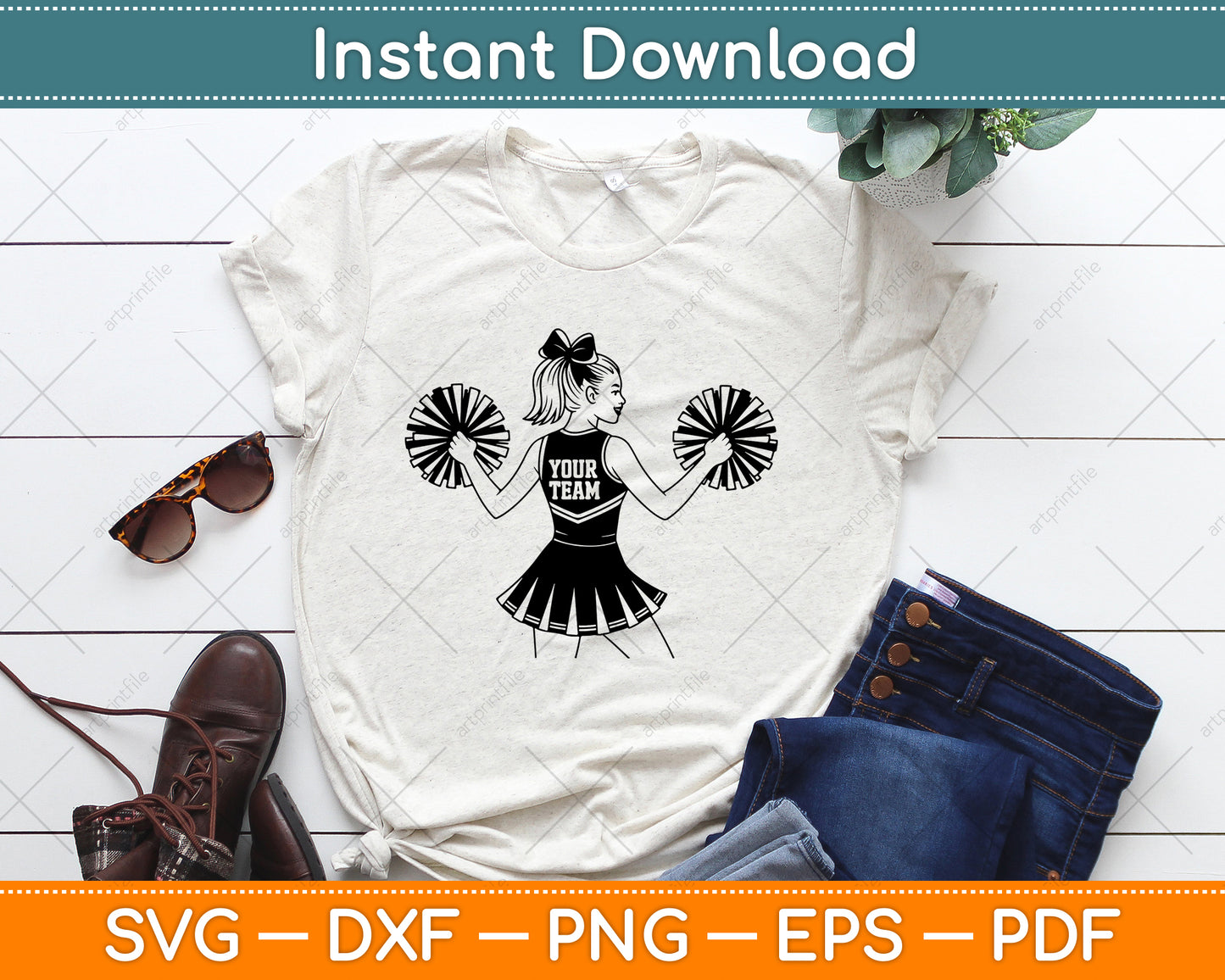 Cheerleader Personalized Name Svg Digital Cutting File