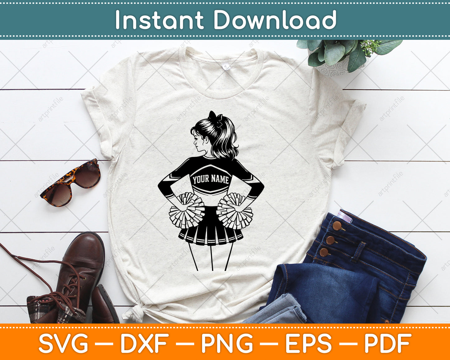 Personalized Name Cheerleader Svg Digital Cutting File