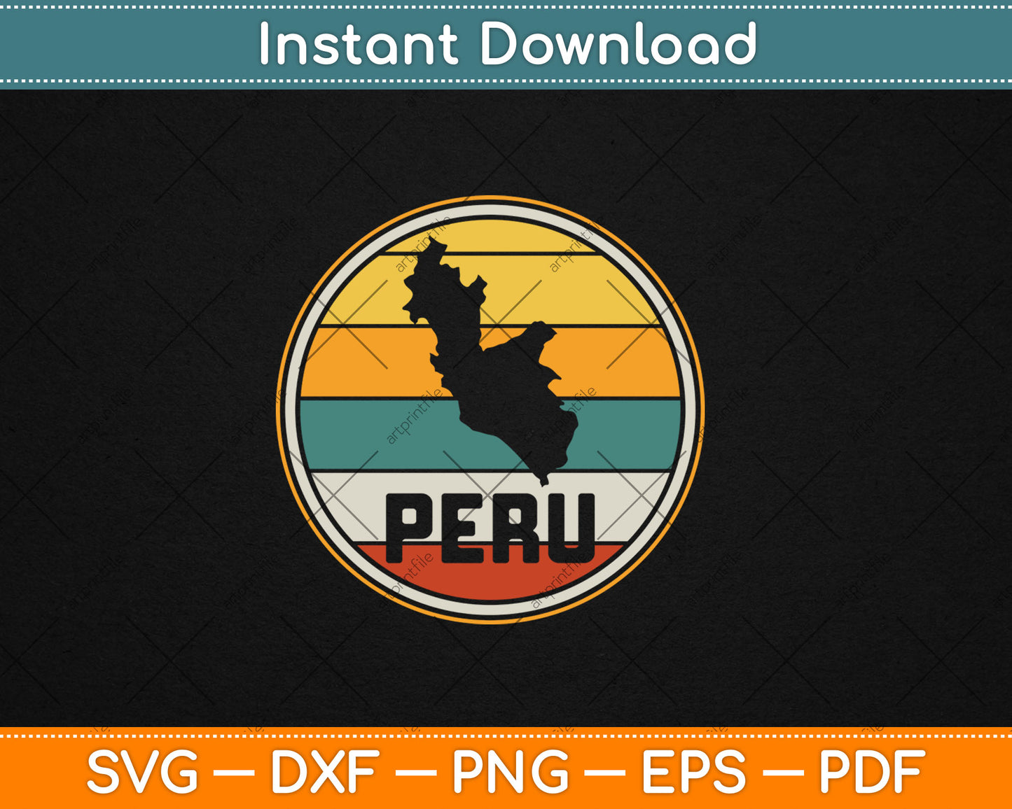 Peru Vicuna Peruvian Retro Vintage Svg Digital Cutting File