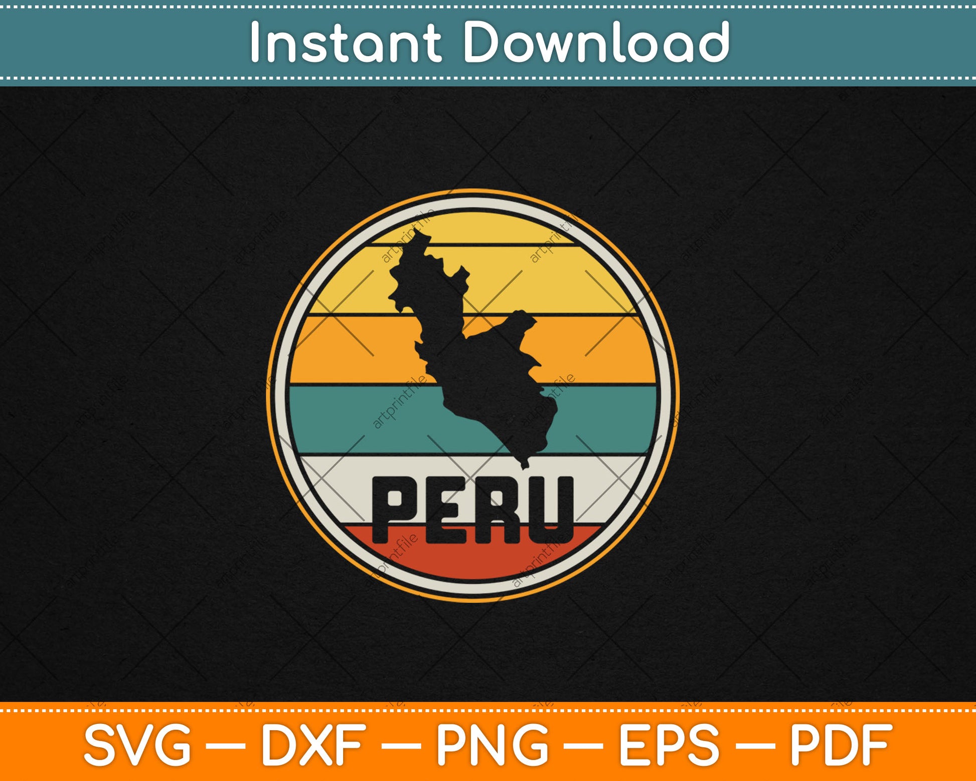 Peru Vicuna Peruvian Retro Vintage Svg Digital Cutting File