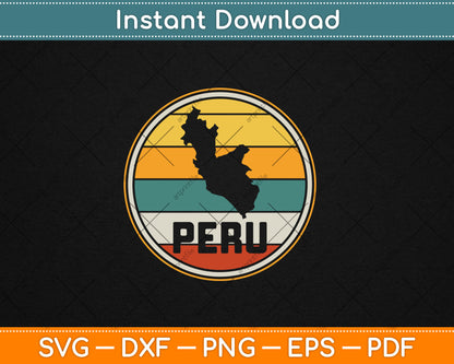 Peru Vicuna Peruvian Retro Vintage Svg Digital Cutting File