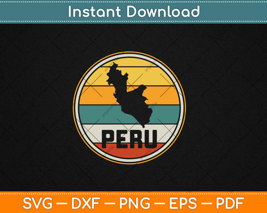 Peru Vicuna Peruvian Retro Vintage Svg Digital Cutting File