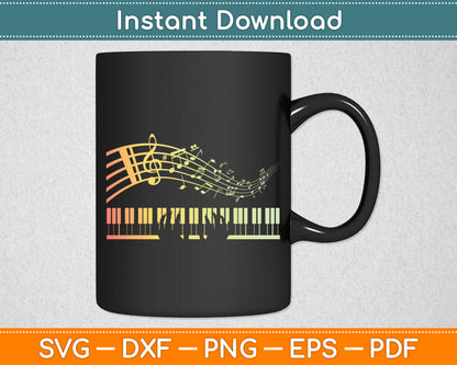 Pianist Gift Idea Keyboards Music Notes Piano Svg Digital Cutting File