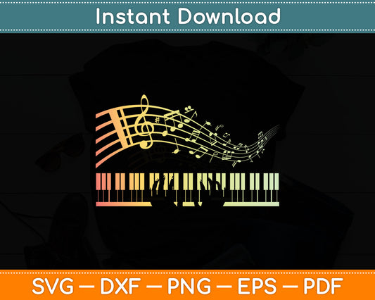 Pianist Gift Idea Keyboards Music Notes Piano Svg Digital Cutting File
