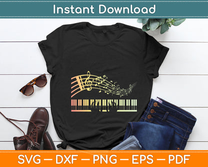 Pianist Gift Idea Keyboards Music Notes Piano Svg Digital Cutting File